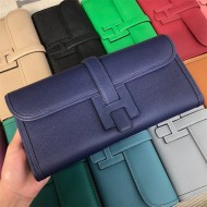 Hermes Jige Elan 29 Clutch Bag Epsom Leather WAX Royal Blue High