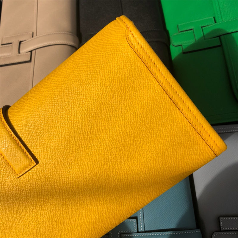 Hermes Jige Elan 29 Clutch Bag Epsom Leather WAX Yellow High