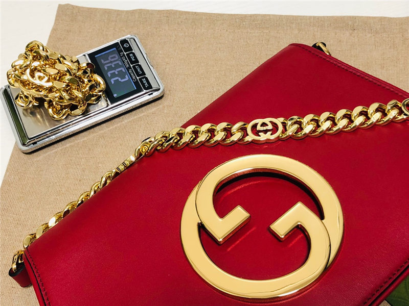 Gucci Blondie shoulder bag Leather 699268 Red High