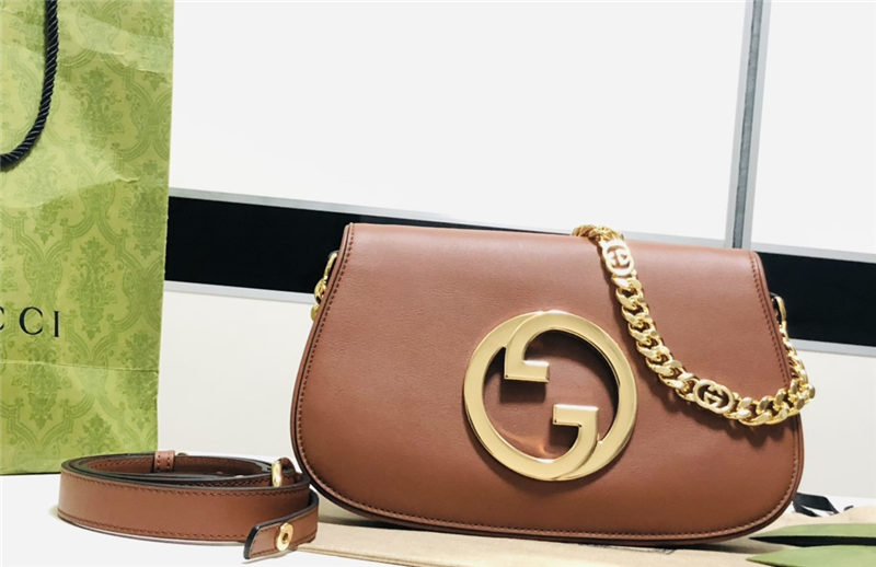 Gucci Blondie shoulder bag Leather 699268 Brown High