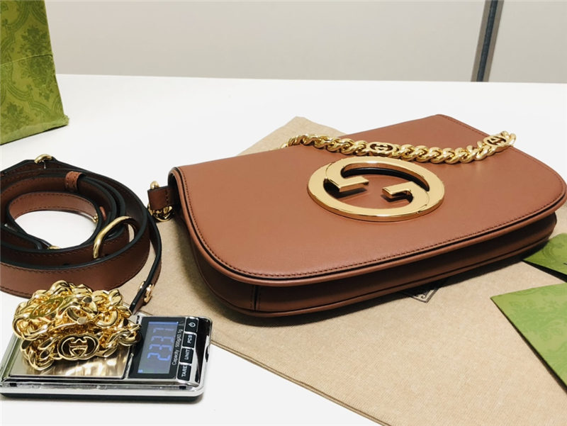 Gucci Blondie shoulder bag Leather 699268 Brown High