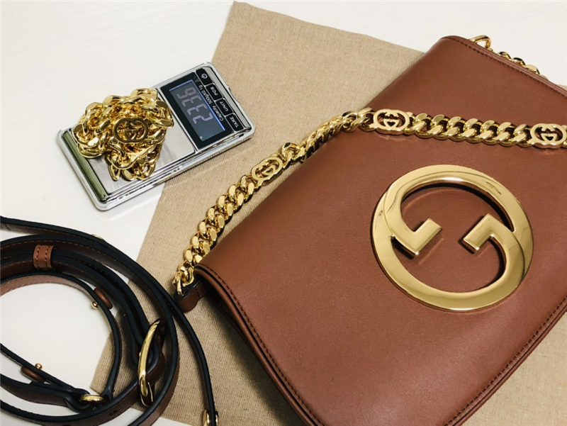 Gucci Blondie shoulder bag Leather 699268 Brown High