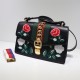 Sylvie leather mini chain bag 421882 Flower Black high