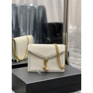 CASSANDRA MEDIUM CHAIN BAG IN CANVAS AND LEATHER High