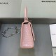 HOURGLASS MINI HANDBAG WITH CHAIN CROCODILE EMBOSSED Pink High