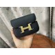 Hermes Constance Slim Wallet Leather Gold Metal WAX High