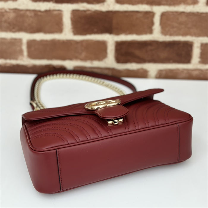 GG Marmont small matelassé shoulder bag Burgundy High