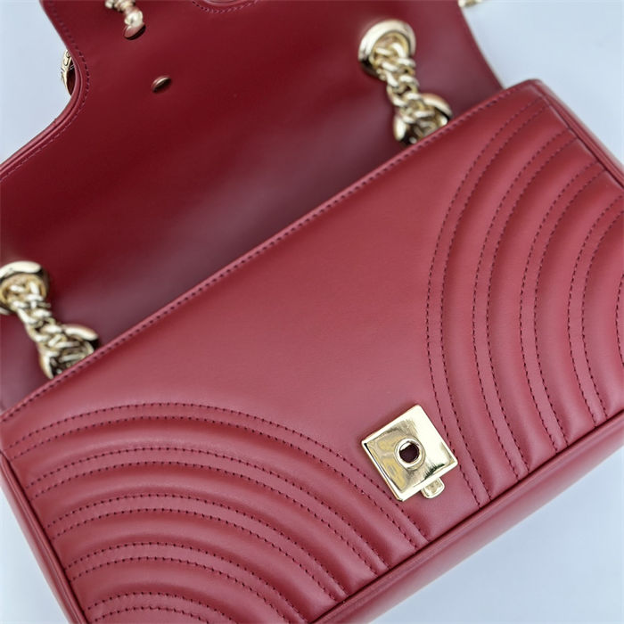 GG Marmont small matelassé shoulder bag Burgundy High