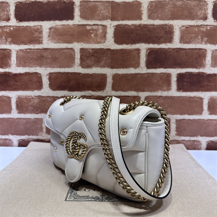 GG Marmont small matelassé shoulder bag White High