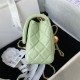 Supermini FLAP BAG Lambskin Gold-Metal AS1786 Lt Green A