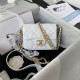 Chanel MINI FLAP BAG Grained Shiny Calfskin & Gold-Tone Metal AS3368 White A