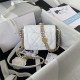 Chanel MINI FLAP BAG Grained Shiny Calfskin & Gold-Tone Metal AS3368 White A