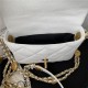 Chanel MINI FLAP BAG Grained Shiny Calfskin & Gold-Tone Metal AS3368 White A