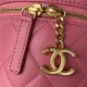 Chanel SMALL VANITY CASE Lambskin, Gold-Tone & Lacquered Metal AS3210 Pink A