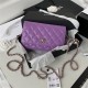 WALLET ON CHAIN Lambskin & Gold-Tone Metal AP1450 Purple A