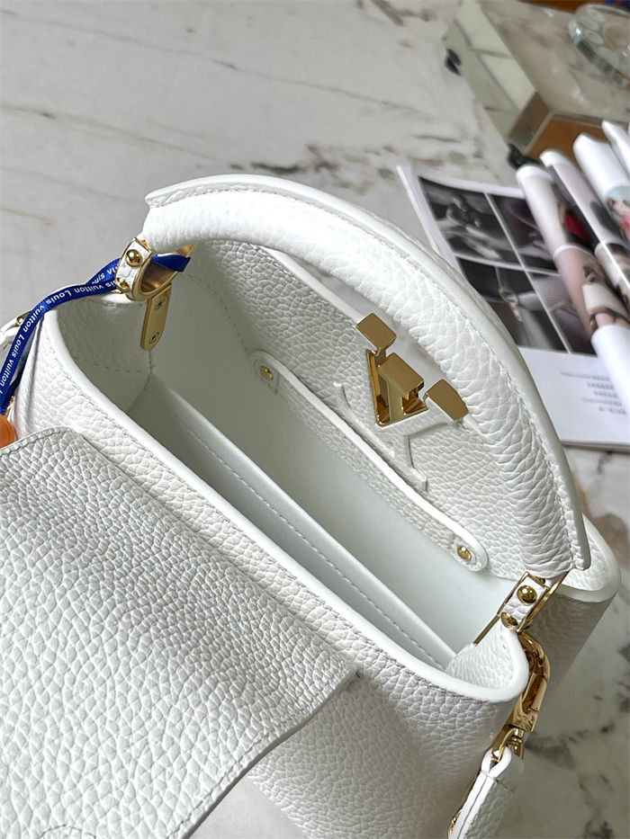 Louis Vuitton Capucines Mini Bag Taurillon Leather M20845 White High