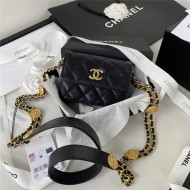 Chanel CLUTCH WITH CHAIN AP2857 Grained Shiny Calfskin & Gold-Tone Metal Black A