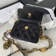 Chanel CLUTCH WITH CHAIN AP2857 Grained Shiny Calfskin & Gold-Tone Metal Black A