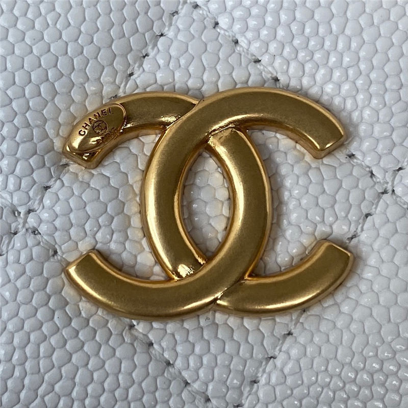 Chanel CLUTCH WITH CHAIN AP2857 Grained Shiny Calfskin & Gold-Tone Metal White A