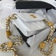 Chanel CLUTCH WITH CHAIN AP2857 Grained Shiny Calfskin & Gold-Tone Metal White A