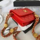 Chanel CLUTCH WITH CHAIN AP2857 Grained Shiny Calfskin & Gold-Tone Metal Orange A