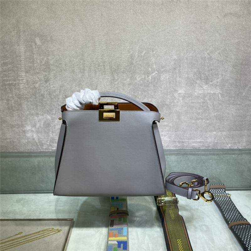 PEEKABOO ICONIC ESSENTIALLY leather bag Grey-Blue High