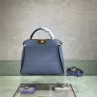 PEEKABOO ICONIC ESSENTIALLY Cuoio Romano leather bag Grey-Blue High