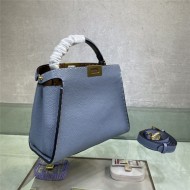 PEEKABOO ICONIC ESSENTIALLY Cuoio Romano leather bag Grey-Blue High