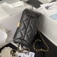 Supermini Flap Bag AS3365 Lambskin & Gold-Tone Metal Black A