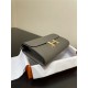 Hermes Constance To Go Long Wallet Epsom Leather Dark Grey Gold-Metal WAX High