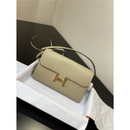 Hermes Constance To Go Long Wallet Epsom Leather Light Grey Gold-Metal WAX High