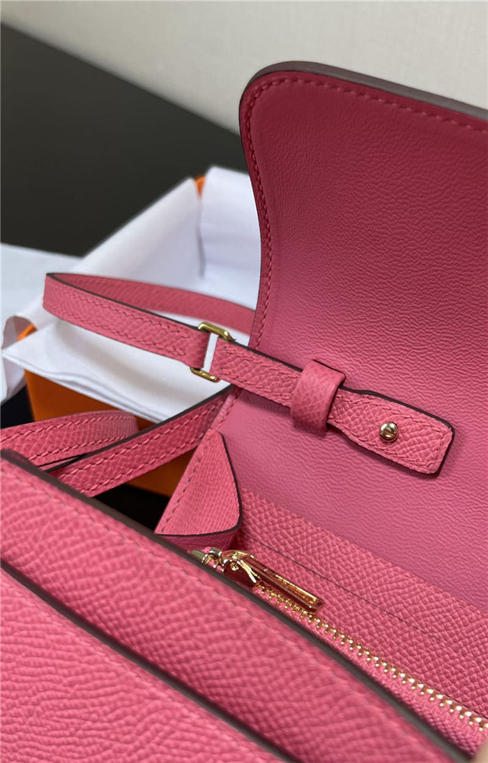 Hermes Constance To Go Long Wallet Epsom Leather Rose Pink Gold-Metal WAX High