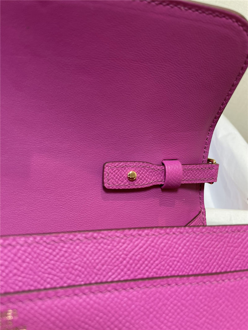 Hermes Constance To Go Long Wallet Epsom Leather Fuchsia Gold-Metal WAX High