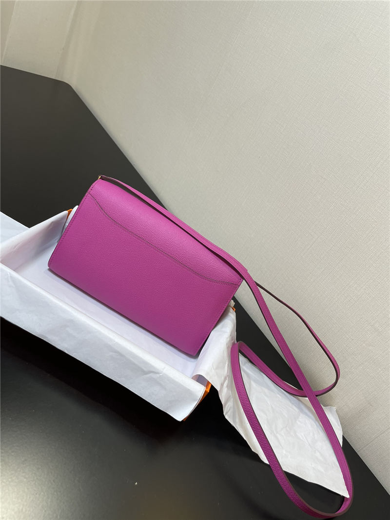 Hermes Constance To Go Long Wallet Epsom Leather Fuchsia Gold-Metal WAX High