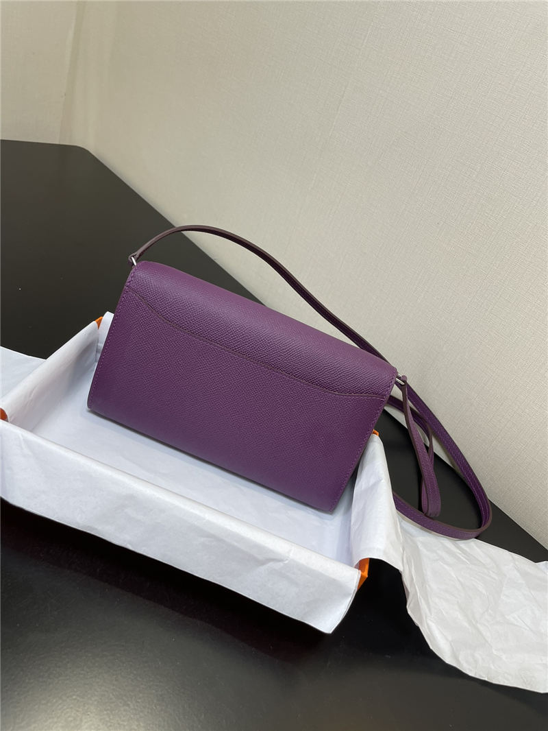 Hermes Constance To Go Long Wallet Epsom Leather Purple Silver-Metal WAX High