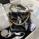 Chanel 22 MINI HANDBAG Shiny Calfskin Black & Gold-Tone Metal AS3980 High