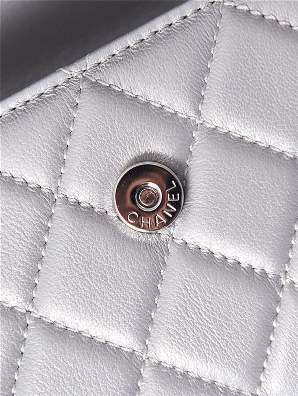 Chanel CLUTCH WITH CHAIN AP3238 Grained Shiny Calfskin Silver A