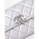 Chanel CLUTCH WITH CHAIN AP3238 Grained Shiny Calfskin Silver A