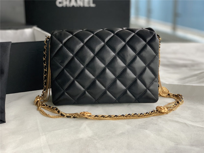 Chanel MINI FLAP BAG AS3378 Lambskin & Gold-Tone Metal Black High