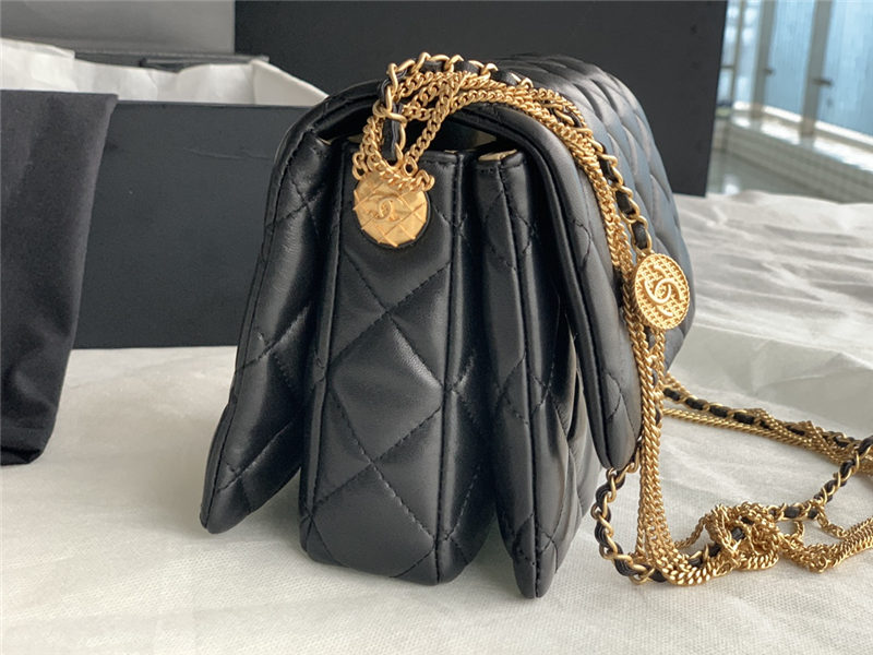 Chanel MINI FLAP BAG AS3378 Lambskin & Gold-Tone Metal Black High