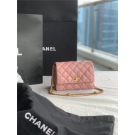 Chanel MINI FLAP BAG AS3378 Lambskin & Gold-Tone Metal Pink High