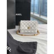 Chanel MINI FLAP BAG AS3378 Lambskin & Gold-Tone Metal White High