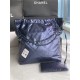 Chanel 22 LARGE HANDBAG Metallic Calfskin & Gold-Tone Metal AS3262 Navy High