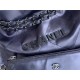 Chanel 22 MEDIUM HANDBAG Metallic Calfskin & Gold-Tone Metal AS3261 Navy High