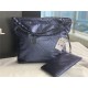 Chanel 22 SMALL HANDBAG Metallic Calfskin & Gold-Tone Metal AS3260 Navy High