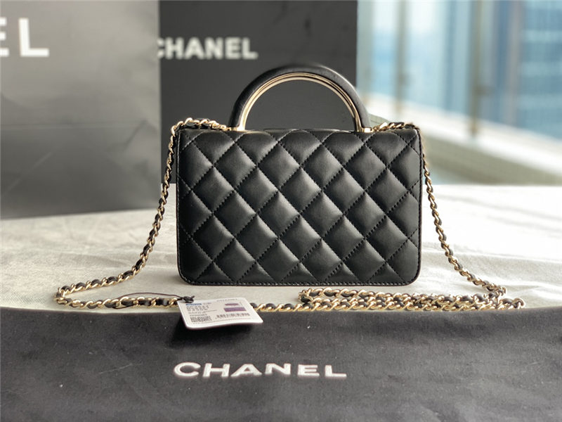 Chanel Wallet on Chain With Handle AP2844 Lambskin & Gold-Tone Metal Black High