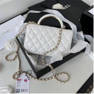 Chanel Wallet on Chain With Handle AP2844 Lambskin & Gold-Tone Metal White High