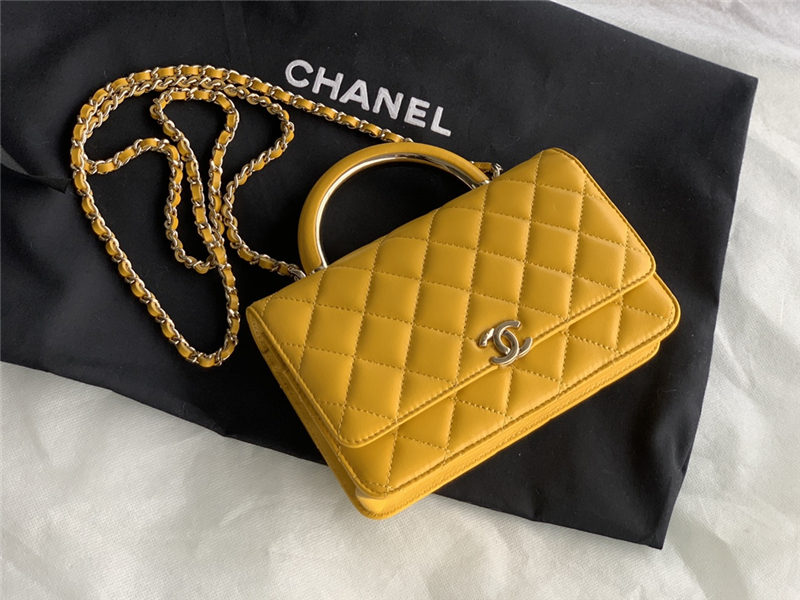 Chanel Wallet on Chain With Handle AP2844 Lambskin & Gold-Tone Metal Yellow High