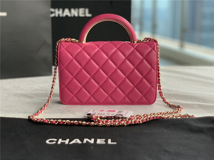 Chanel Wallet on Chain With Handle AP2844 Lambskin & Gold-Tone Metal Pink High