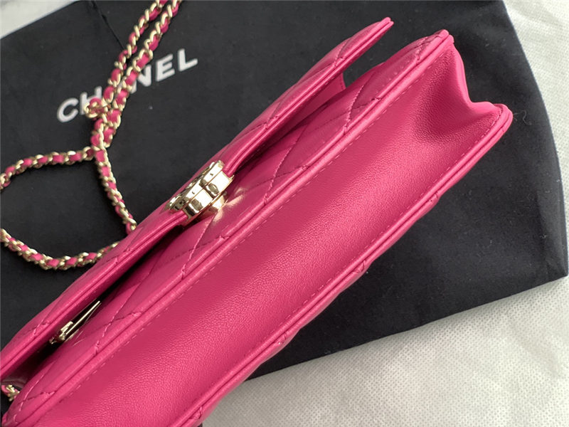 Chanel Wallet on Chain With Handle AP2844 Lambskin & Gold-Tone Metal Pink High